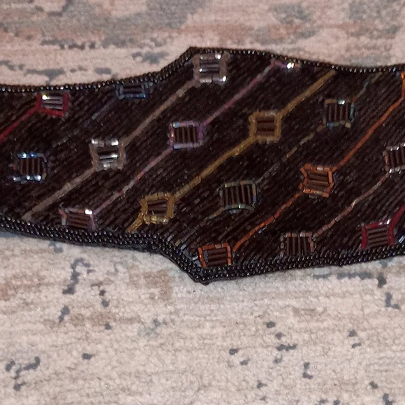 Nina Ricci Vintage Satin Beaded Cumberbund Waist Belts - www  display picture 2
